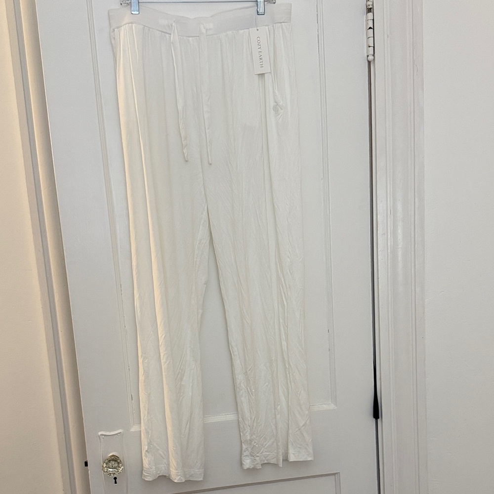 White Track Pants by cozy earth bamboo cotton nwt size xl